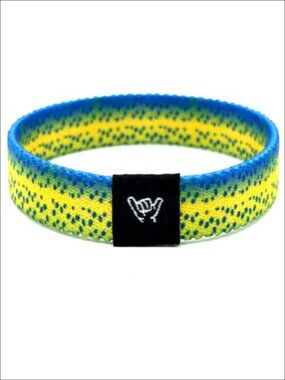 Silicone Stretch Bracelet Wristband 7.5" Medium Dorado Fish Design